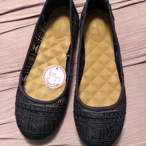 Lace ballet flats - Navy Blue